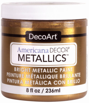 Americana Decor Metallics Craft Paint, Bronze, 8-oz. (Pack of 3)