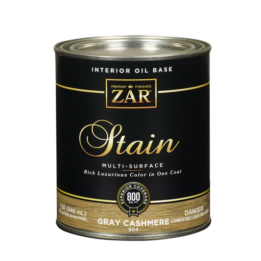 ZAR Semi-Transparent Gray Cashmere Oil-Based Wood Stain 1 qt. (Pack of 4)