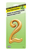 Hy-Ko 3 in. Gold Aluminum Number 2 Nail-On 1 pc. (Pack of 10)