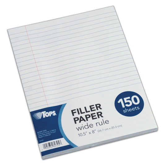 Tops 62325 10.5" X 8" Wide Ruled Filler Paper 150 Count