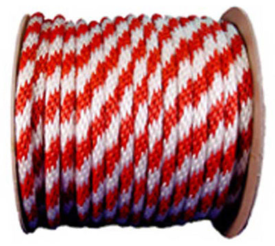 Polypropylene Rope, Solid Braid, Red/White, 5/8-In. x 200-Ft.