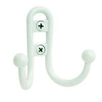 Amerock  2-3/4 in. L White  Zinc  Small  Double Prong  Hook  1 pk