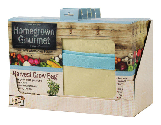 Architec Homegrown Gourmet 13 in. W X 13 in. L Tan/Blue Cotton All Purpose Grow Bag