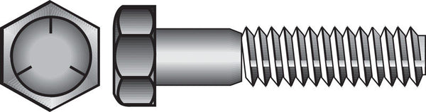 Tornillos de cabeza hexagonal de acero galvanizado con tratamiento térmico de 1/4 pulg. de diámetro x 5 pulg. de largo de Hillman, paquete de 100
