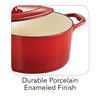 3.5 Qt Enameled Cast-Iron Series 1000 Covered Round Dutch Oven - Gradated Red