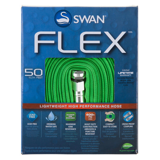 Swan Flex 1/2 in. D X 50 ft. L Expandable Lightweight Garden Hose Green