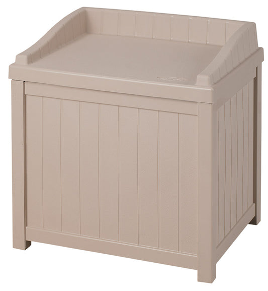 Suncast SS1000 22 Gallon Light Taupe Deck Box With Seat