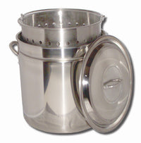 Stock Pot With Steam Rim, Stainless Steel, 62-Qt.