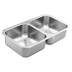 31.75 x 18.25 stainless steel 20 gauge double bowl sink