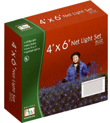 Christmas Net Light Set, Blue, 150-Ct., 4 x 6-Ft.