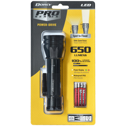 Dorcy Pro Series 650 lm Black LED Cell Flashlight AAA Battery