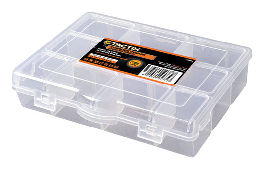 Tactix  8 in. L x 6 in. W x 1-3/4 in. H Storage Organizer  Plastic  10 compartment Clear