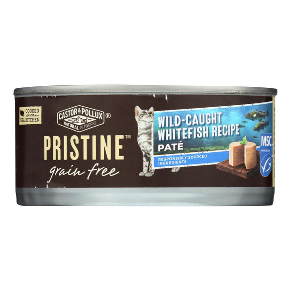 Comida húmeda para gatos sin cereales Pristine de Castor and Pollux - Receta de pescado blanco capturado en estado salvaje - Caja de 24 - 5,5 oz. (paquete de 24)