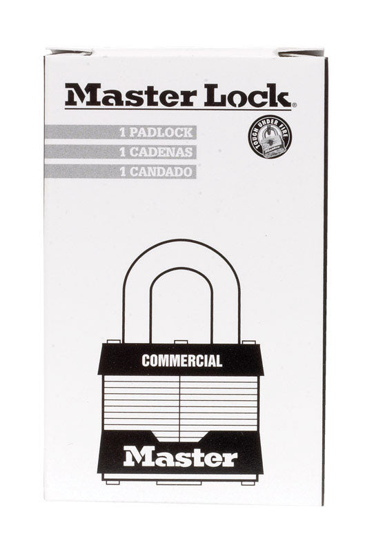 Master Lock 1-1/2 in. H x 7/8 in. W x 2 in. L Laminated Steel Double Locking Padlock 1 pk Keyed Alike (Pack of 6)