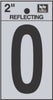 Hy-Ko 2 in. Reflective Black Vinyl Letter O Self-Adhesive 1 pc. (Pack of 10)