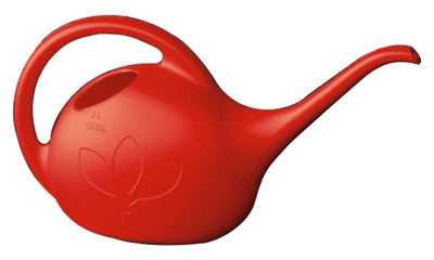 Indoor Watering Can, Red Plastic, 1/2-Gallon