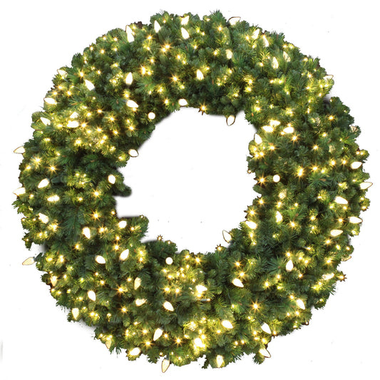 Celebrations  Prelit Green  LED Decorated Wreath  60 in. Dia. Warm White