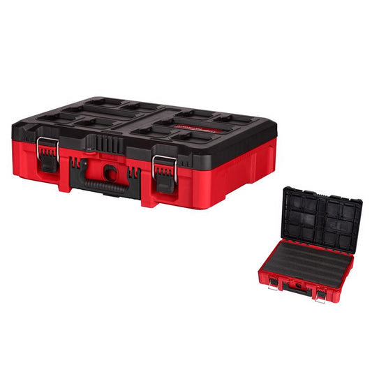 Milwaukee  PACKOUT  20 in. Plastic  Tool Case with Foam Insert  15 in. W x 6 in. H Black/Red