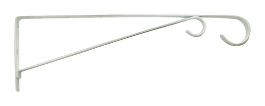 Panacea White Steel Straight with Loop Outdoor Plant Hook 15 H x 15 D x 9/16 W in.
