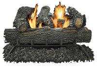 Gas Log Set, Thermostat, Dual Fuel, Vent-Free, 30,000-BTU, 24-In.