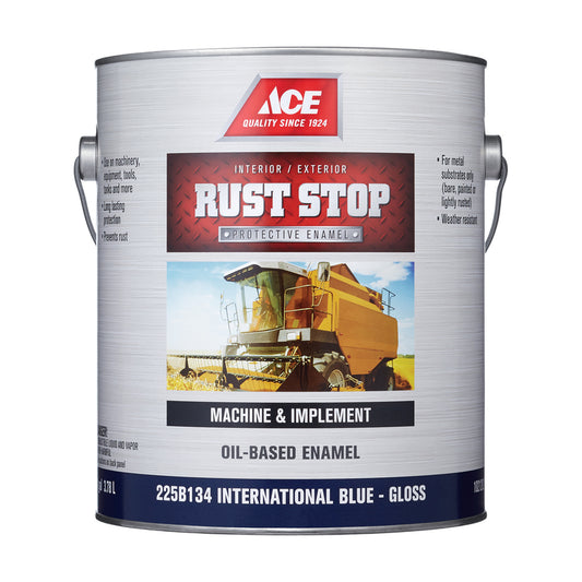 Ace Rust Stop Indoor/Outdoor Gloss International Blue Oil-Based Enamel Rust Preventative Paint 1 gal (Pack of 2)