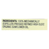Spectrum Naturals High Heat Refined Organic Sunflower Oil - Case of 12 - 32 Fl oz.