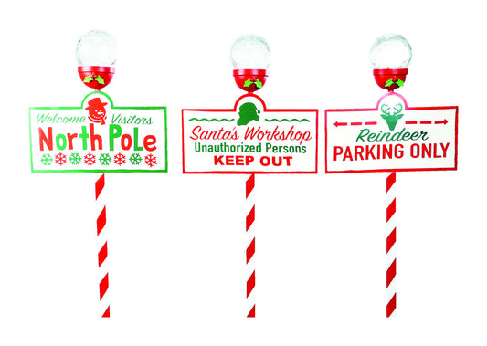 Alpine  Christmas Sign  Yard Stake (Pack of 12)