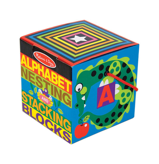 Melissa & Doug Alphabet Nesting and Stacking Blocks Cardboard Multi-Colored 10 pc