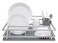 Ta Da  12-5/16 in. L x 17-13/16 in. W x 5-5/16 in. H Gray  Aluminum/Silicone  Dish Rack/Mat Set