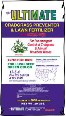 Crabgrass Preventer & Lawn Fertilizer with Dimension, 20-4-1, Covers 5,000-Sq.-Ft.