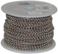 Nickel-Plated Brass Beaded Chain, #10, 100-Ft.