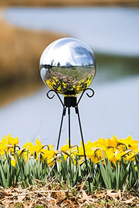 SILVER GLASS GAZING BALL