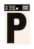 Hy-Ko 3 in. Black Vinyl Letter P Self-Adhesive 1 pc. (Pack of 10)