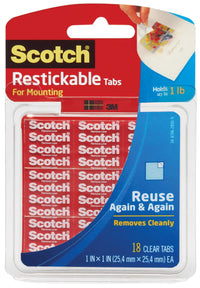 3M R100 Clear Reusable Mounting Tabs 18 Count