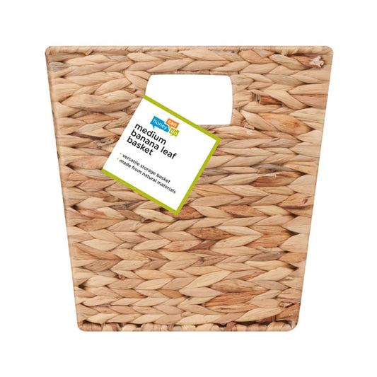 Honey Can Do Banana Leaf 10-1/2 in. H x 10-1/2 in. W x 10-1/2 in. L Brown/Natural Woven Basket (Pack of 3)