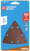 Imperial Blades 3-1/8 inch in. L X 3-1/8 in. W 120 Grit Emery Vacuum Hole Sandpaper 5 pk