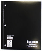Norcom 76086-24 10.5 X 8 1-Subject College Ruled Notebook Assorted Colors 80 Sheets