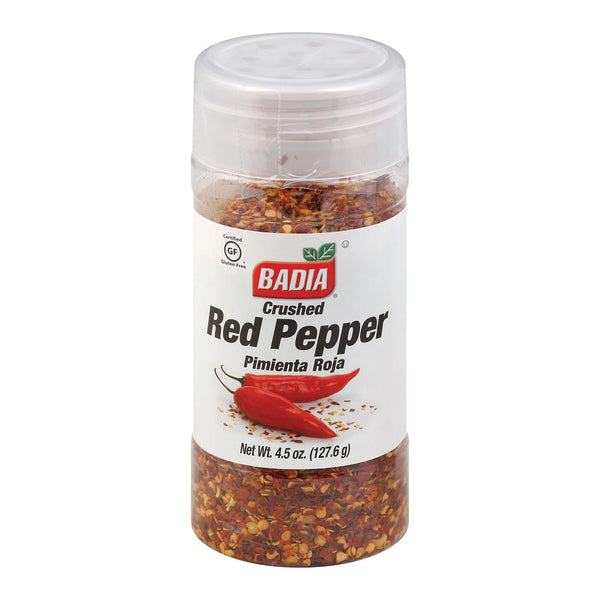 Especias Badia - Pimiento rojo triturado - Caja de 12 - 4.5 oz.