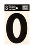 Hy-Ko 3 in. Black Vinyl Letter O Self-Adhesive 1 pc. (Pack of 10)