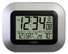 La Crosse Technology 3.1 in. L X 5 in. W Indoor Modern Digital Atomic Wall Clock Plastic Black/Silve