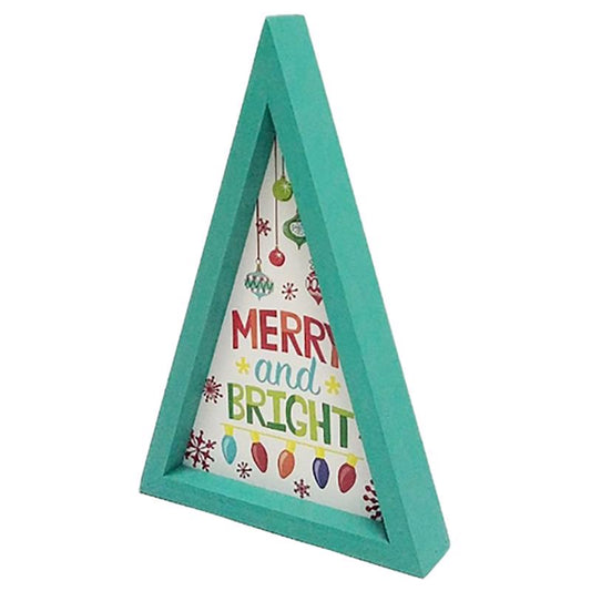 Celebrations Merry And Bright Tree Sign Christmas Decoration (Pack of 12)