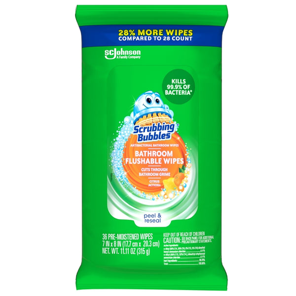 Toallitas antibacterianas con aroma cítrico Scrubbing Bubbles, paquete de 36 unidades, 1 unidad