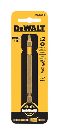 DeWalt Max Fit Square #2  S X 3-1/2 in. L Power Bit S2 Tool Steel 1 pc (Pack of 5)