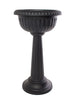 Bloem Grecian 32 in. H X 18 in. D Plastic Urn Planter Black