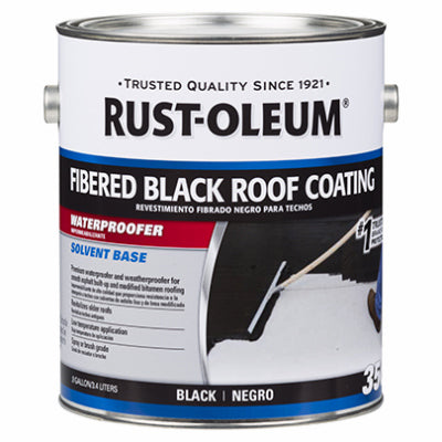 Fibered Roof Coating, Black, 1-Gallon