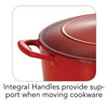 5.5 Qt Enameled Cast-Iron Series 1000 Covered Round Dutch Oven - Gradated Red