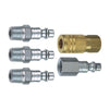 Tru-Flate  Brass/Steel  Air Coupler and Plug Set  1/4 in. Female  5 pc.