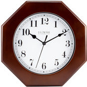 Equity By La Crosse 404-2624o 9.5 Solid Pine Octagonal Wood Clock
