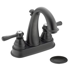 Wrought iron two-handle high arc bathroom faucet