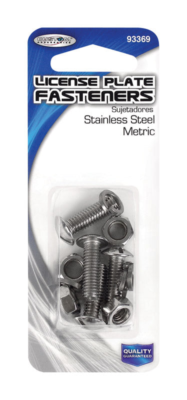Custom Accessories Silver Steel License Plate Fasteners